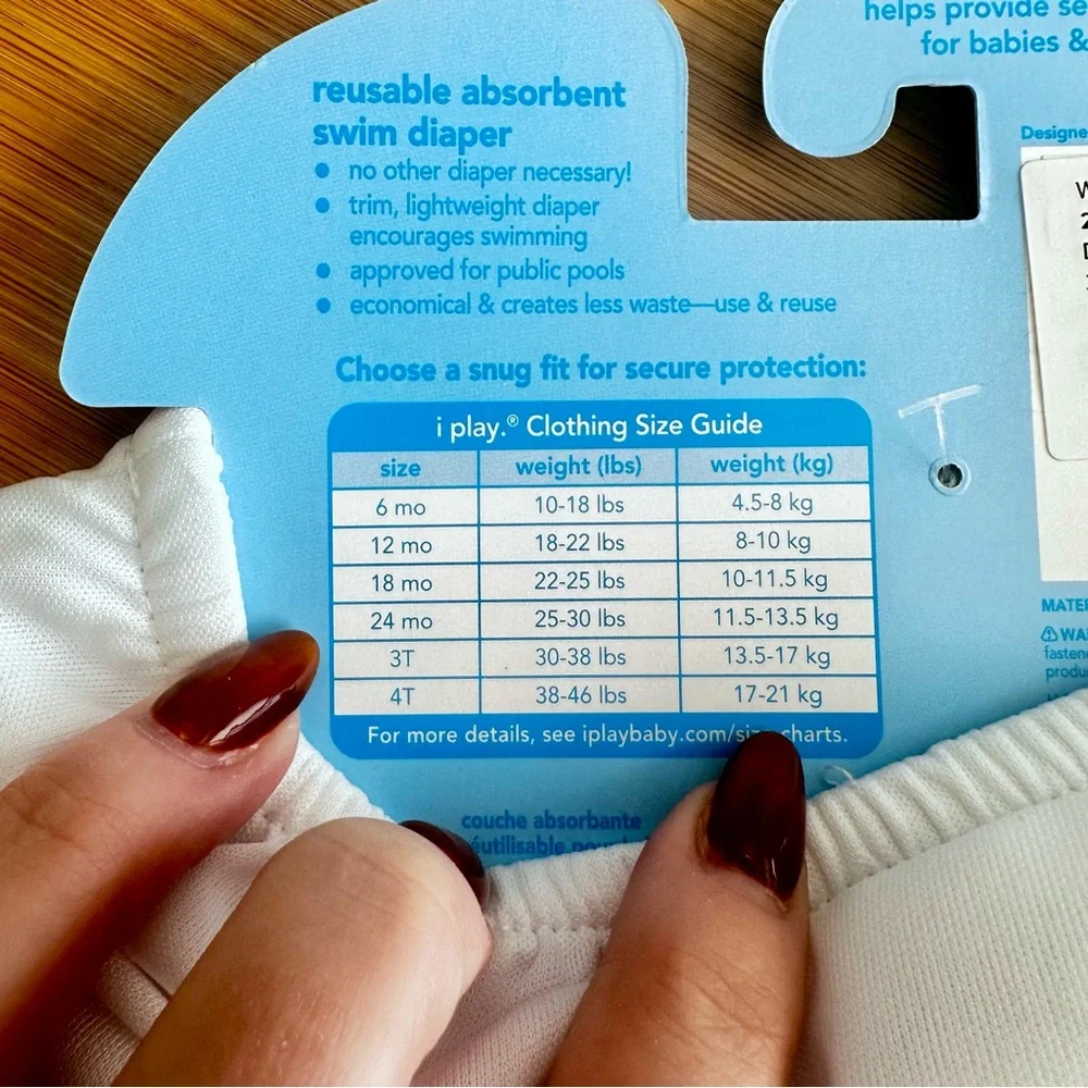 i play. White Reusable Swim Diaper